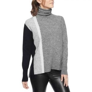 ATHLETA Transit Colorblock Merino Wool Turtleneck Sweater